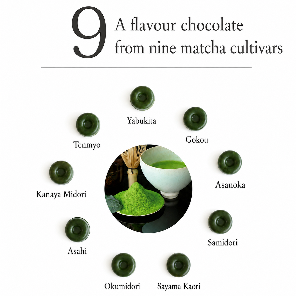 Premium 9 Single Origin Matcha Chocolate Tasting Set