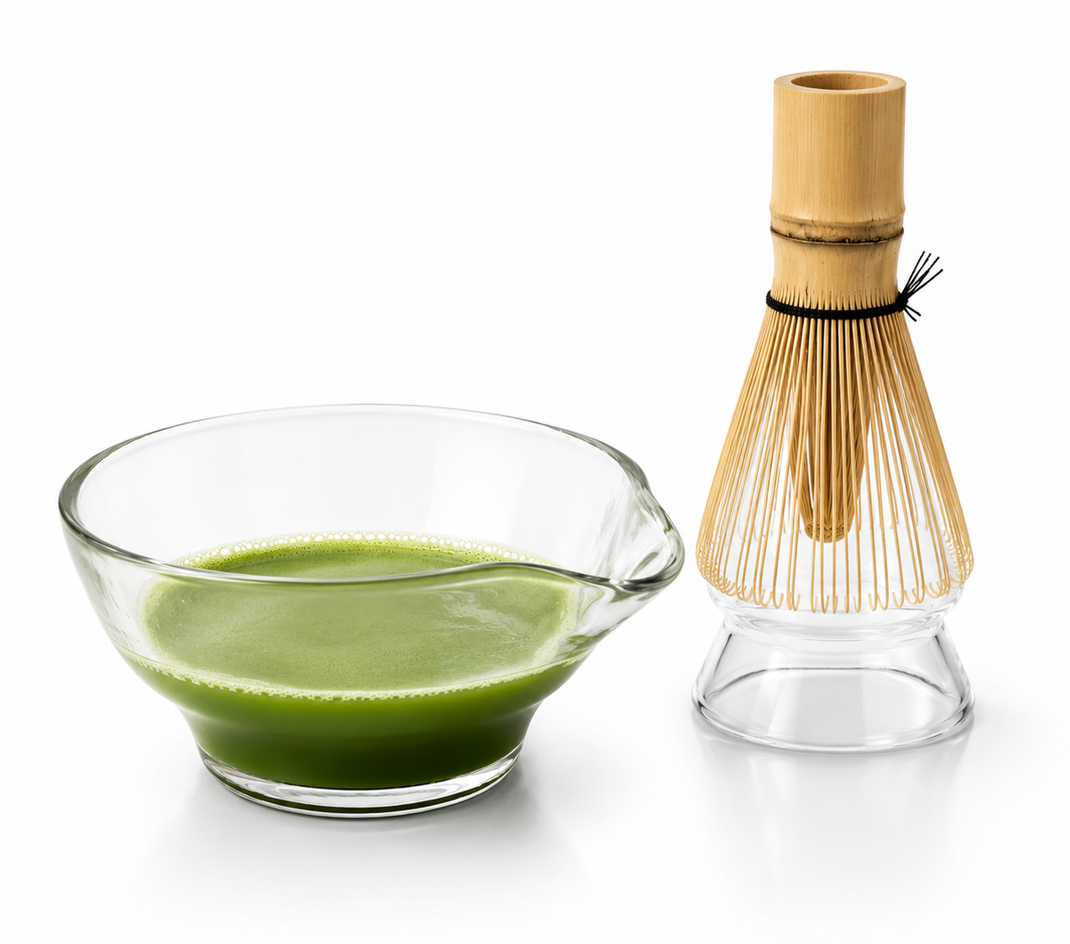 Glass Katakuchi Matcha Bowl Set