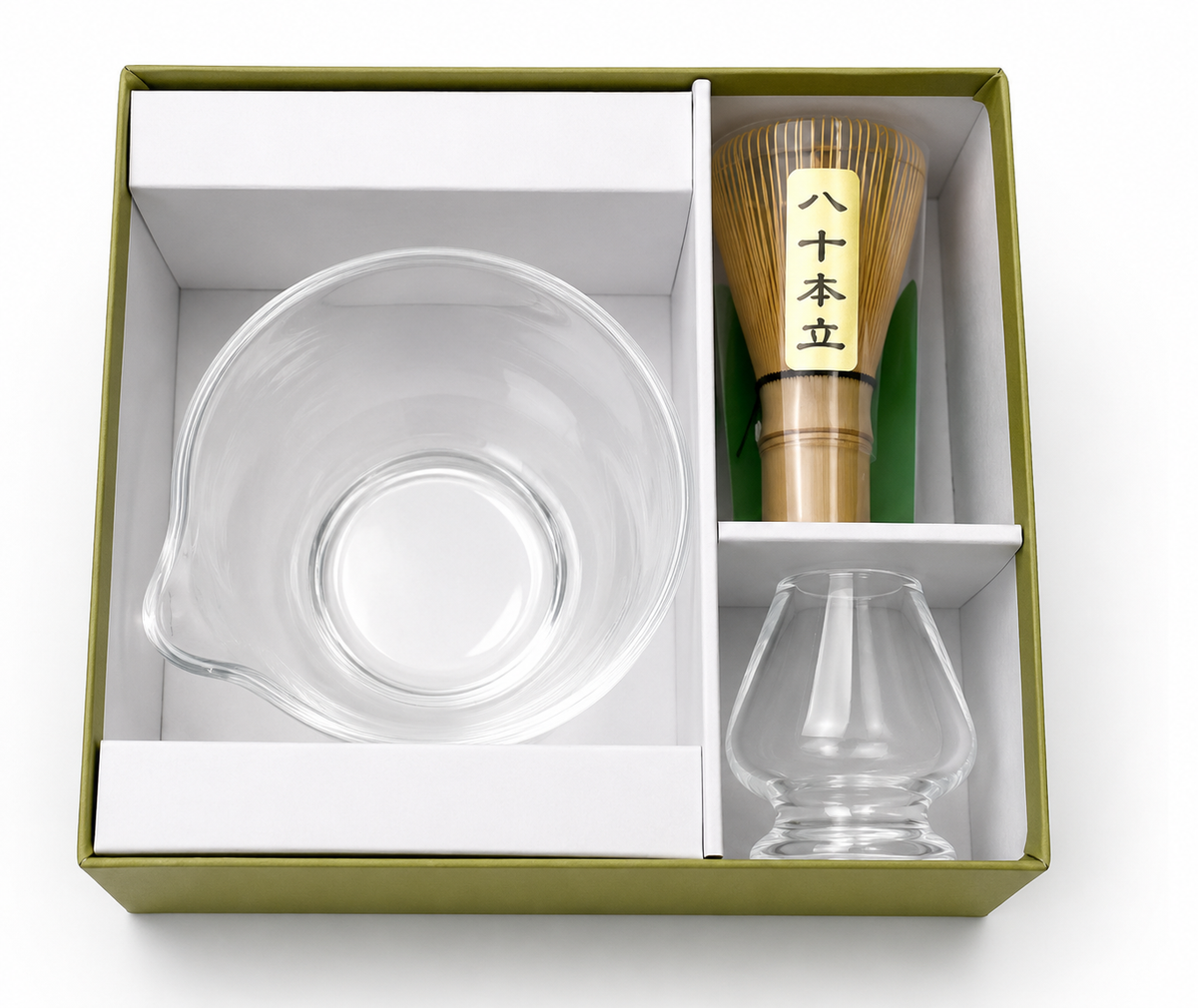 Glass Katakuchi Matcha Bowl Set