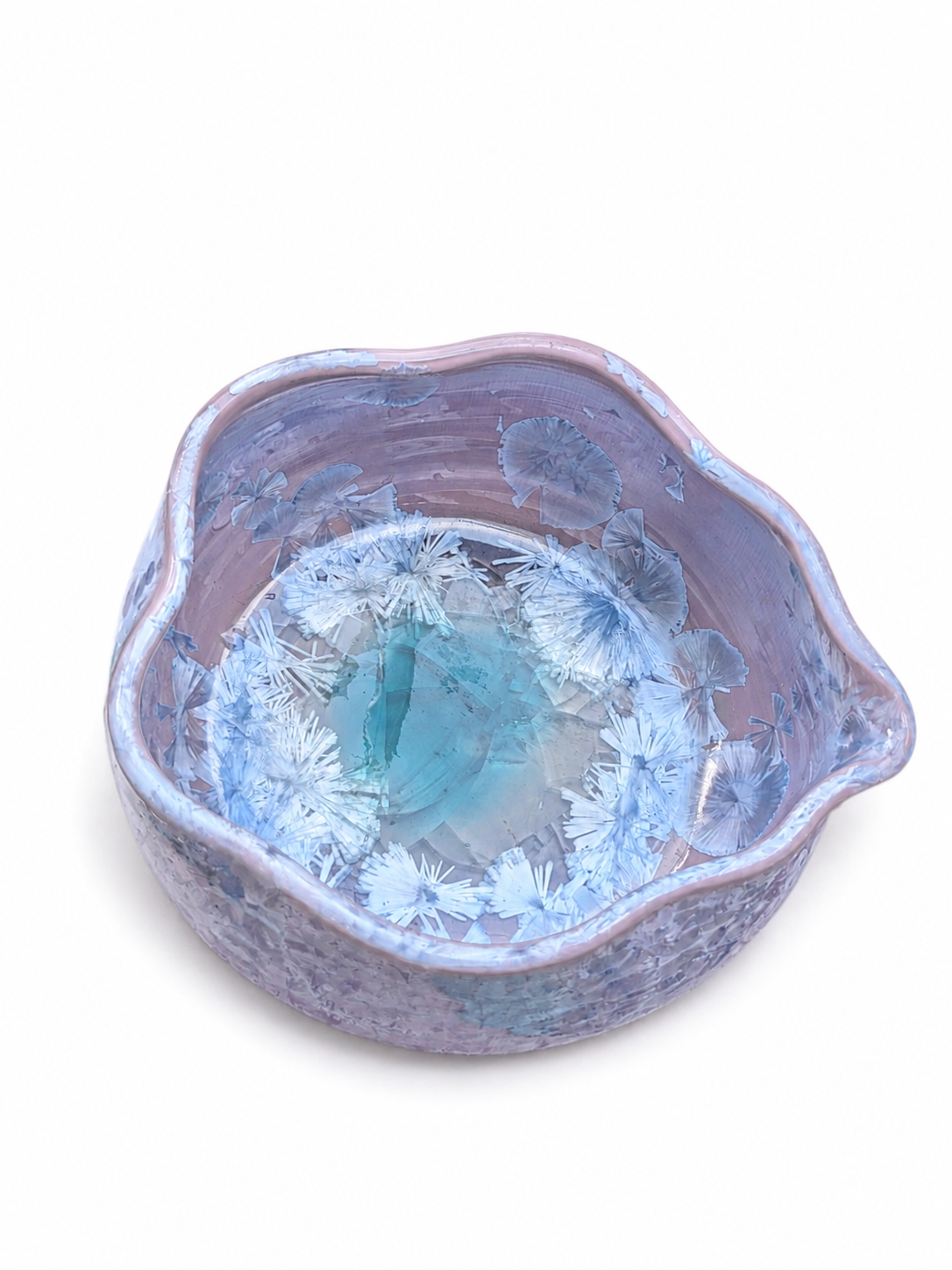 Artisan Crystalline Glaze Matcha Bowl