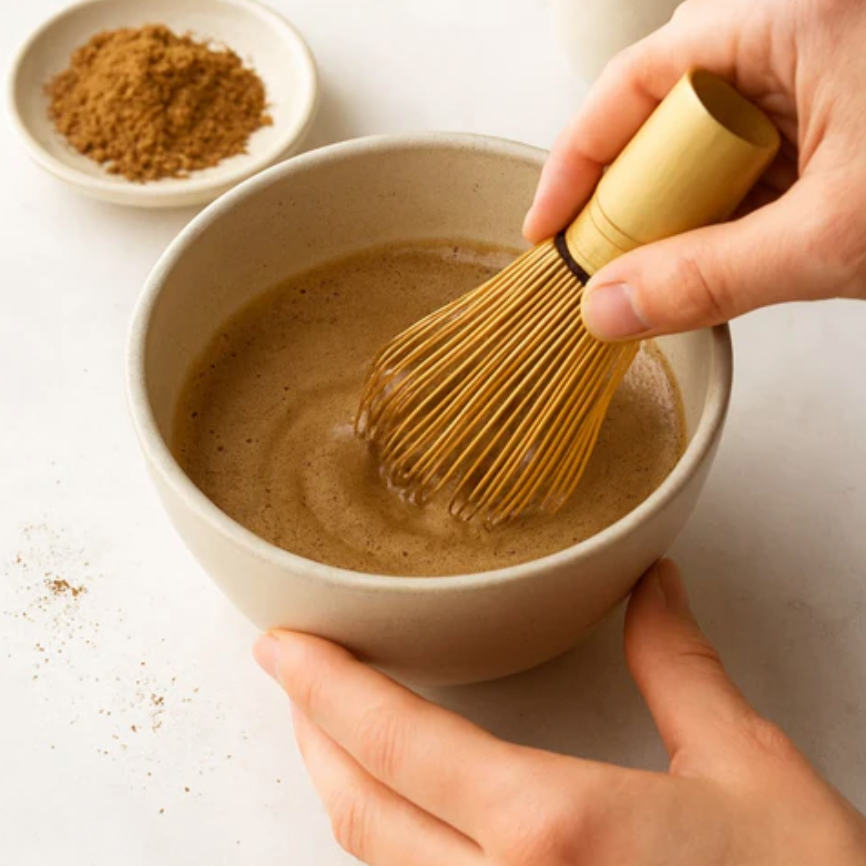 Whisking Hojicha