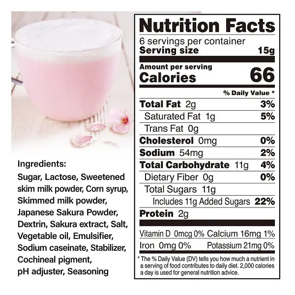 Yamasan - Sakura Latte Nutritional Facts